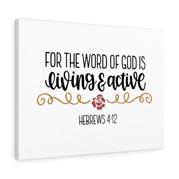 Scripture Canvas Living & Active Hebrews 4:12 Christian Bible Verse Meaningful Framed Prints, Canvas Paintings