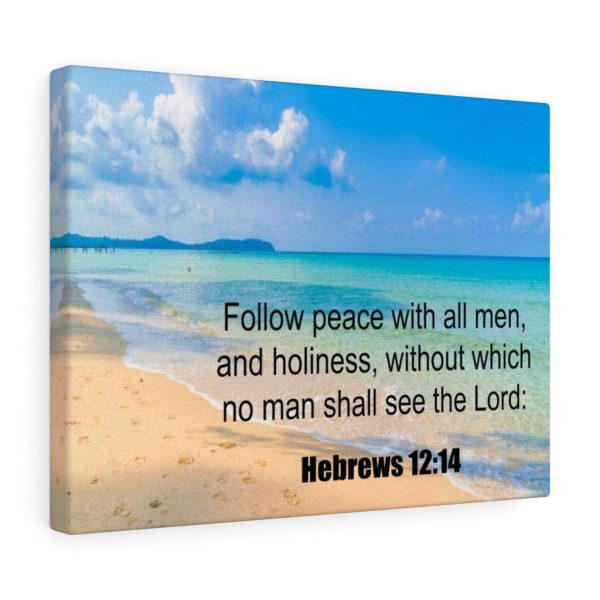 Scripture Canvas Follow Peace Hebrews 12:14 Christian Meaningful Framed Prints, Canvas Paintings - Image 4