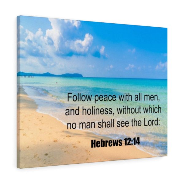 Scripture Canvas Follow Peace Hebrews 12:14 Christian Meaningful Framed Prints, Canvas Paintings - Image 2