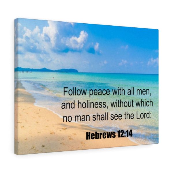 Scripture Canvas Follow Peace Hebrews 12:14 Christian Meaningful Framed Prints, Canvas Paintings - Image 5