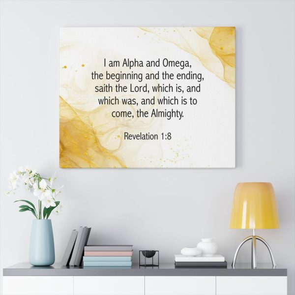 Scripture Canvas I Am Alpha and Omega Revelation 1:8 Christian Wall Art Bible Verse Meaningful Framed Prints, Canvas Paintings - Image 4