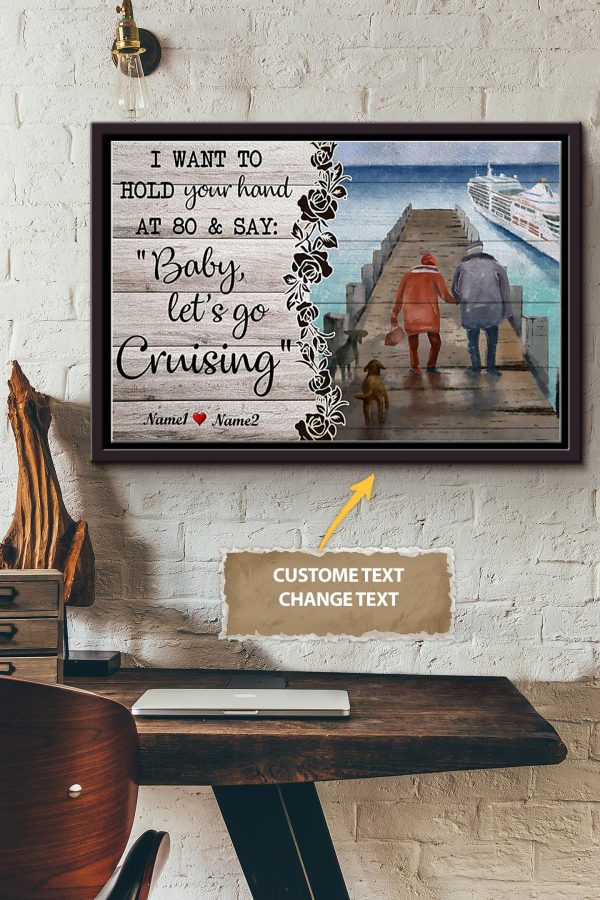 Cruising I Want To Hold Your Hand Personalized Canvas Love Gift For Valentine Day Lover Crush Framed Matte Canvas Framed Prints, Canvas Paintings - Image 2