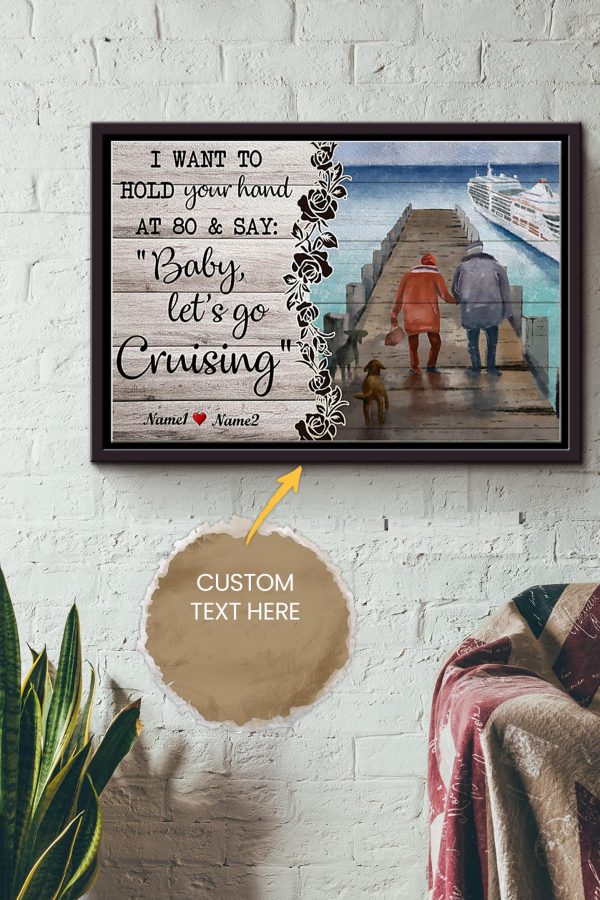 Cruising I Want To Hold Your Hand Personalized Canvas Love Gift For Valentine Day Lover Crush Framed Matte Canvas Framed Prints, Canvas Paintings