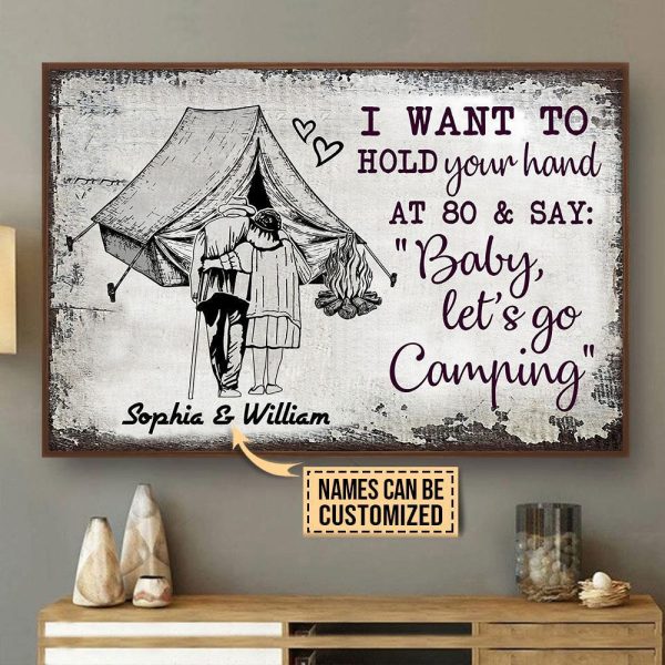 Personalized Canvas Painting Frames Camping Sketch Tent Hold Your Hand Framed Prints, Canvas Paintings