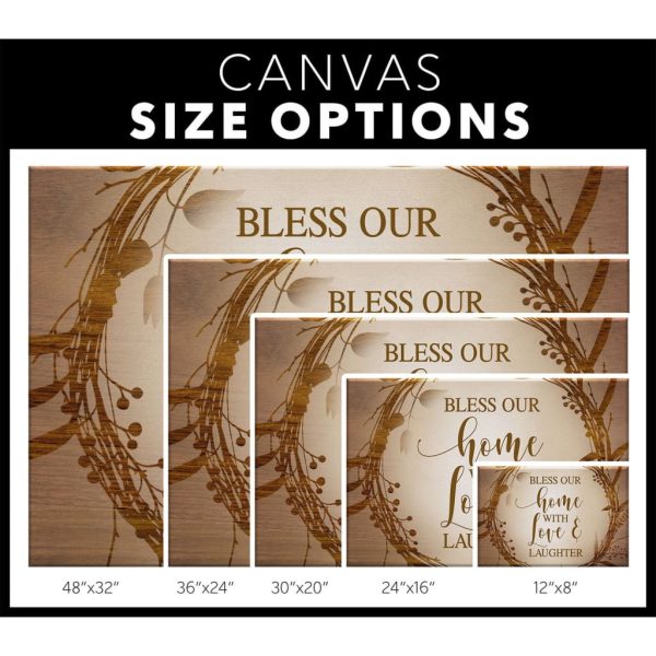 Christian Canvas Gallery Painting Wrapped Canvas Bless Our Home With Love And Laughter Canvas - Image 4