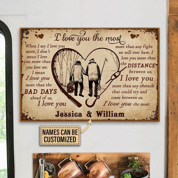 Personalized Valentine's Day Gift Fishing Couple Best Anniversary Wedding Gifts - Customized Canvas Print Wall Art Home Decor