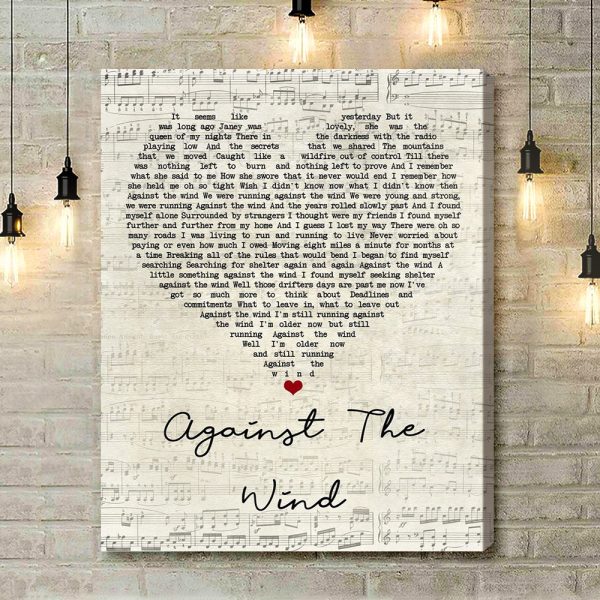 Bob Seger Against The Wind Script Heart Song Lyric Music Art Print - Canvas Print Wall Art Home Decor