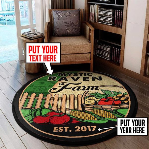 Personalized Farm Living Room Round Mat Circle Rug