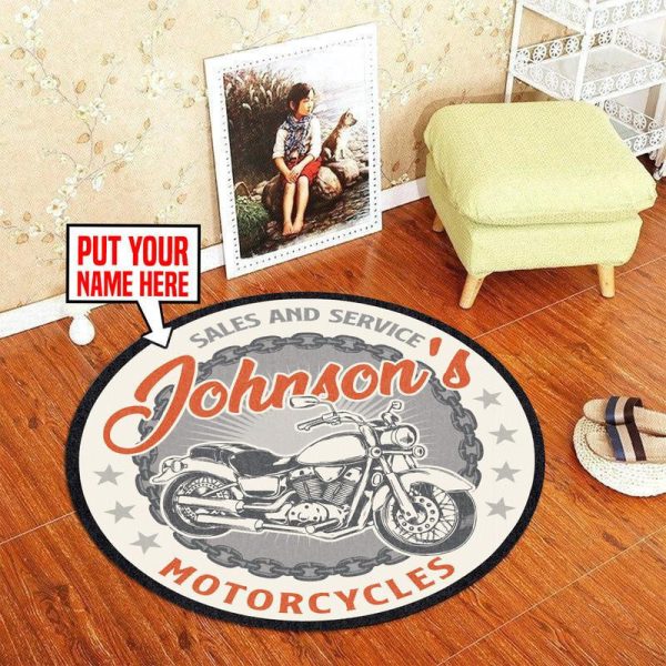 Personalized Motorcycles Round Mat Round Floor Mat Room Rugs Carpet Outdoor Rug Washable Rugs