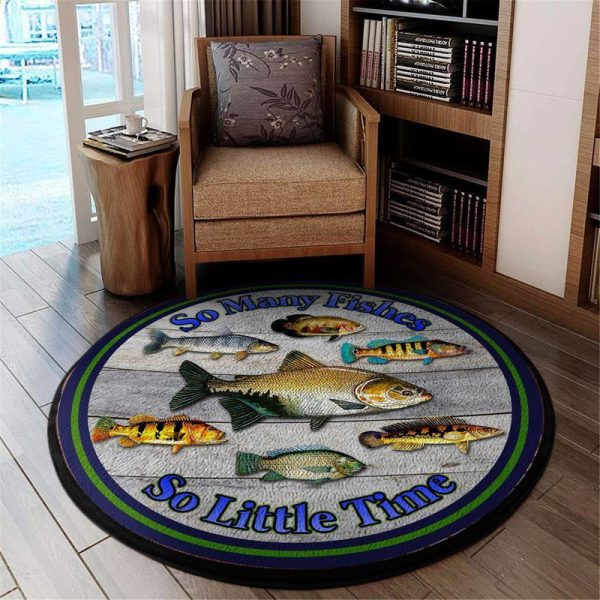 Many Fish Little Time Living Room Round Mat Circle Rug