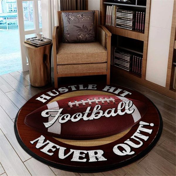 Hustle Hit Never Quit Round Mat Round Floor Mat Room Rugs Carpet Outdoor Rug Washable Rugs