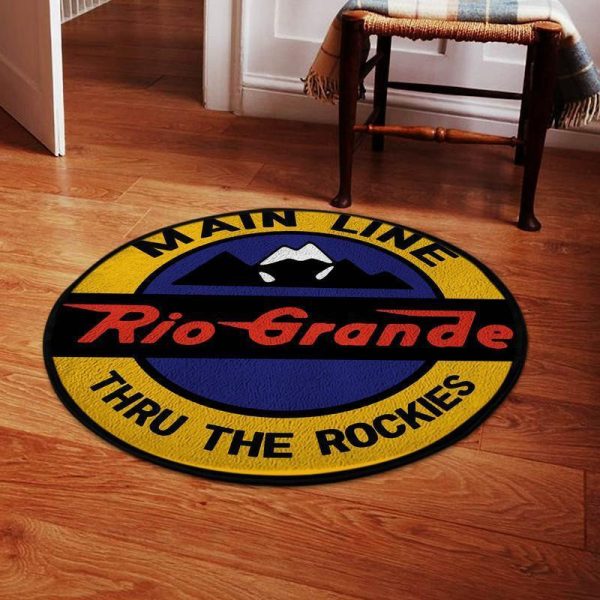 Denverrio Living Room Round Mat Circle Rug Denver And Rio Grande Western Railroad