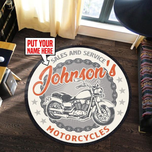 Personalized Motorcycles Round Mat Round Floor Mat Room Rugs Carpet Outdoor Rug Washable Rugs - Image 2