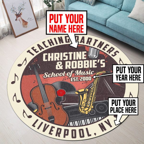 Personalized School Music Round Mat Round Floor Mat Room Rugs Carpet Outdoor Rug Washable Rugs - Image 3