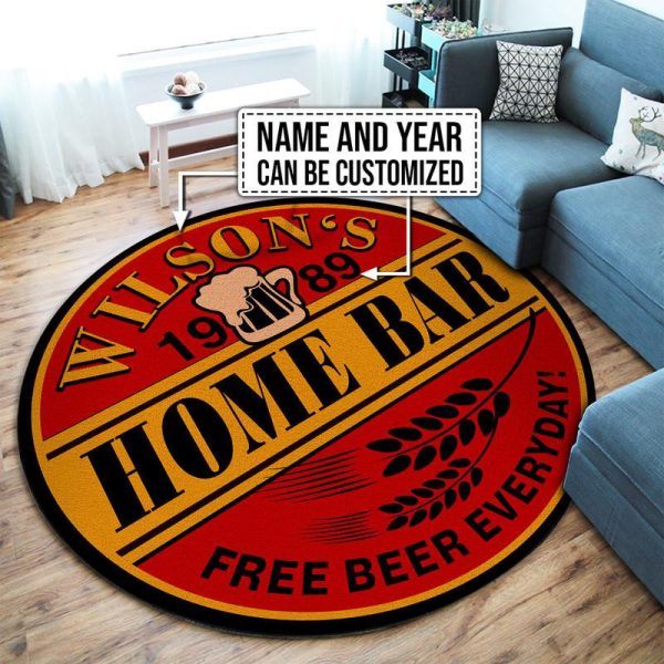 Personalized Home Bar Round Mat Round Floor Mat Room Rugs Carpet Outdoor Rug Washable Rugs - Image 2