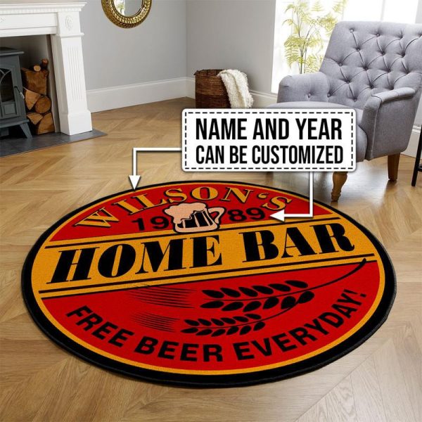 Personalized Home Bar Round Mat Round Floor Mat Room Rugs Carpet Outdoor Rug Washable Rugs - Image 3