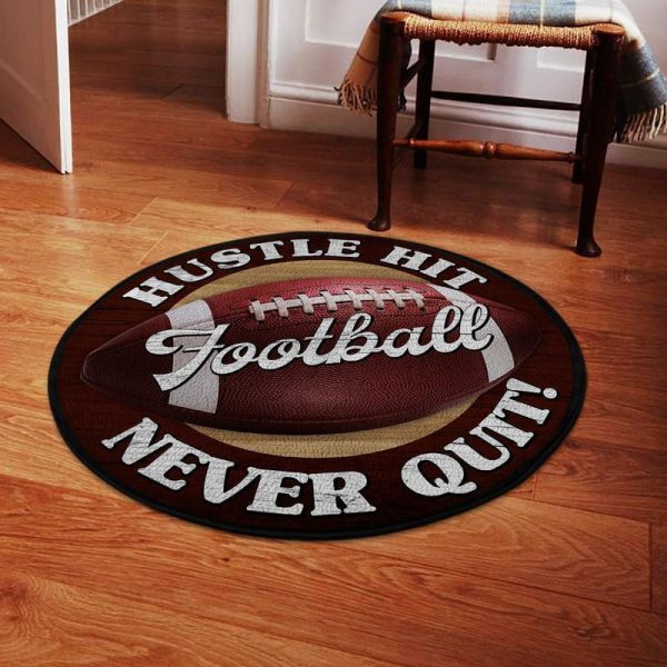 Hustle Hit Never Quit Round Mat Round Floor Mat Room Rugs Carpet Outdoor Rug Washable Rugs - Image 2