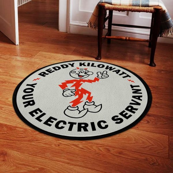 Electric Funny Round Mat Round Floor Mat Room Rugs Carpet Outdoor Rug Washable Rugs - Image 2