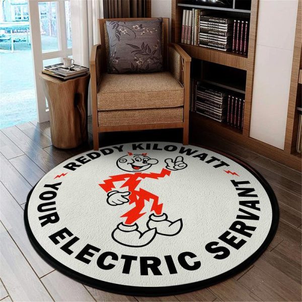 Electric Funny Round Mat Round Floor Mat Room Rugs Carpet Outdoor Rug Washable Rugs - Image 3