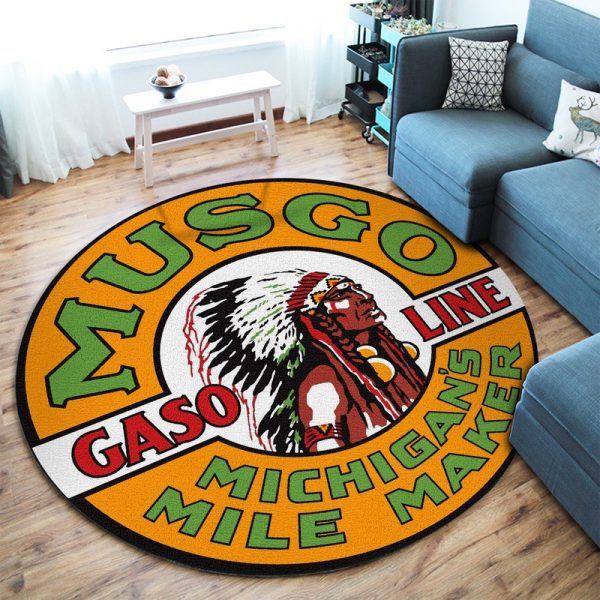 Hot Rod Gasoline Vintage Round Mat Round Floor Mat Room Rugs Carpet Outdoor Rug Washable Rugs - Image 2