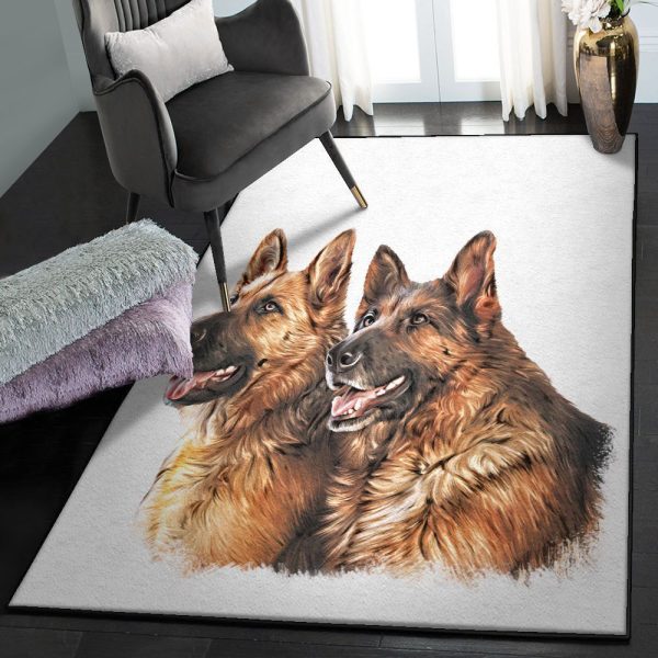 German Shepherd Large German Shepherd Rug Rectangle Rugs Washable Area Rug Non-Slip Carpet For Living Room Bedroom