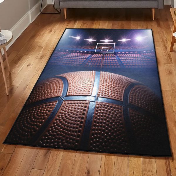 Court Basketball On The Basketball Court Rug Rectangle Rugs Washable Area Rug Non-Slip Carpet For Living Room Bedroom