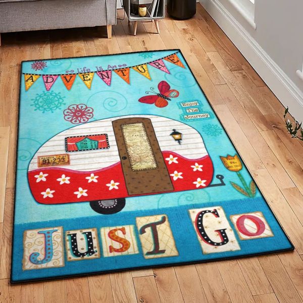 Camping Trip Bedroom Rugs Camper Rug Rectangle Rugs Washable Area Rug Non-Slip Carpet For Living Room Bedroom - Image 2