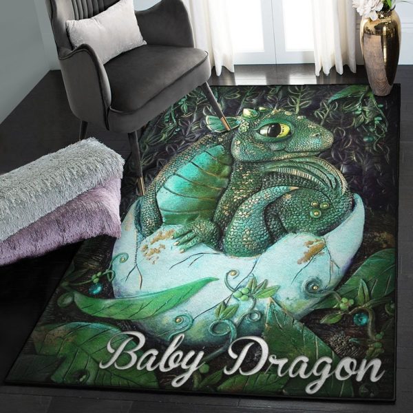 Fantasy Animal Carpet Baby Dragon Rug Rectangle Rugs Washable Area Rug Non-Slip Carpet For Living Room Bedroom