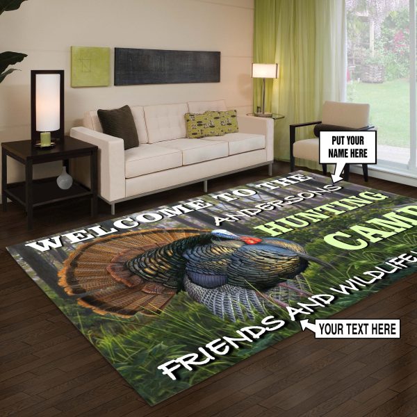 Personalized Welcome To The Hunting Camp Area Rug Washable Rugs Carpet - Image 2