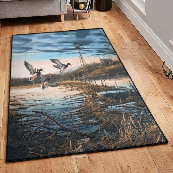 Waterfowl Hunting Large Duck Hunting Rug Rectangle Rugs Washable Area Rug Non-Slip Carpet For Living Room Bedroom