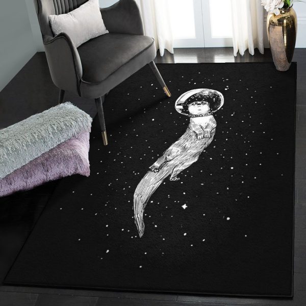 Black Non Shedding Ferret Black Rug Rectangle Rugs Washable Area Rug Non-Slip Carpet For Living Room Bedroom