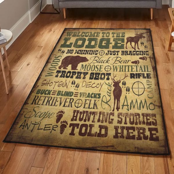 Elk Hunting Washable Hunting Rug Rectangle Rugs Washable Area Rug Non-Slip Carpet For Living Room Bedroom