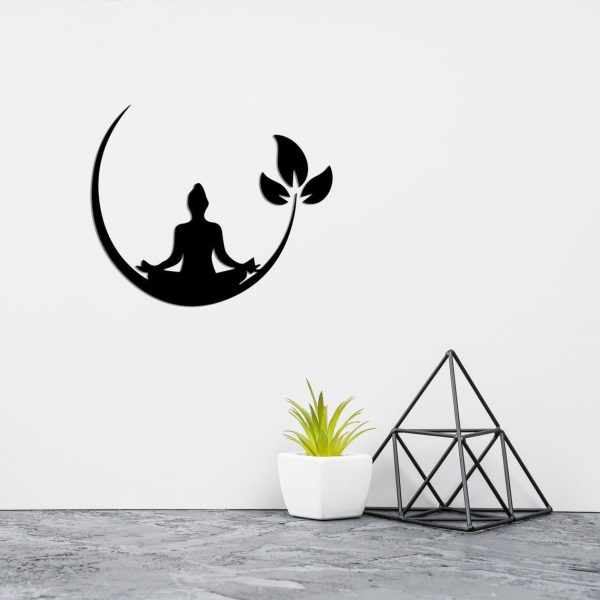 Metal Yoga Meditation Theraphy Decor Wall Art Cut Metal Sign Laser Cut