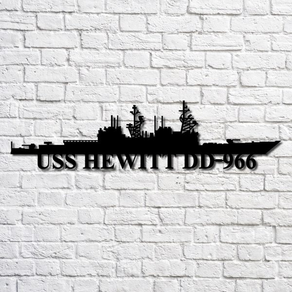 Uss Hewitt Dd966 Navy Ship Metal Art, Custom Us Navy Ship Cut Metal Si