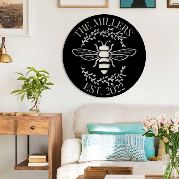 Personalized Name Bee Metal Sign, Porch Steel Art, Mother's Day Gift, - Image 2