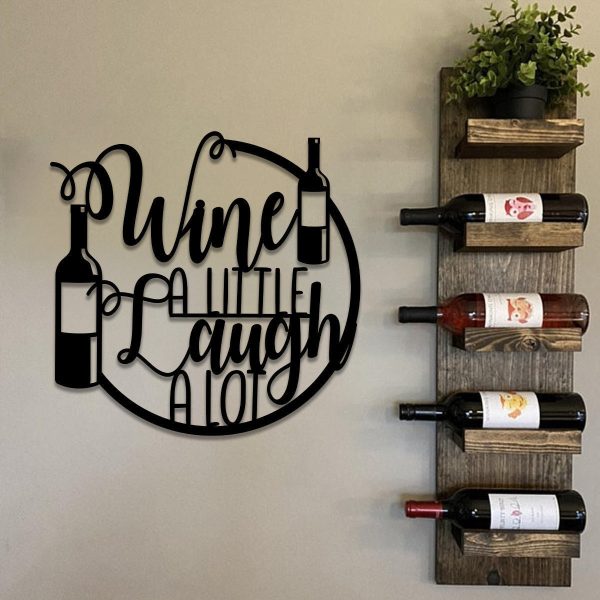 Personalized Wine Botlle Metal Bar Sign, Metal Laser Cut Metal Signs C - Image 2