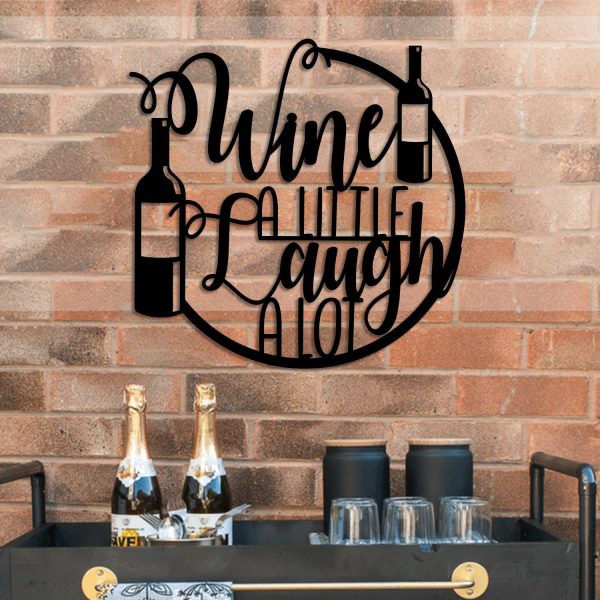 Personalized Wine Botlle Metal Bar Sign, Metal Laser Cut Metal Signs C - Image 4