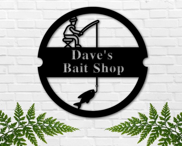 Custom Fishing Sign Bait Shop Metal Sign Bait & Tackle Sign Fishing Sh