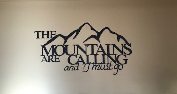 The Mountains Are Calling Metal Art Metal House Sign Decorations