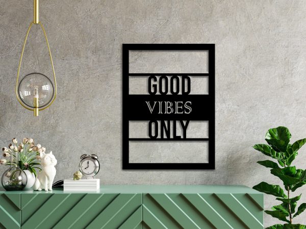 Good Vibes Only Good Vibes Gifts Hangings Metal Word Sign Bedroom Deco