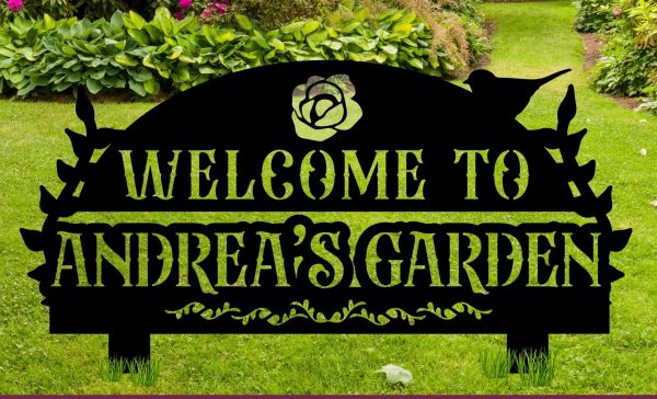 Welcome To Our Garden Sign Custom Garden Sign Metal Garden Sign Flower