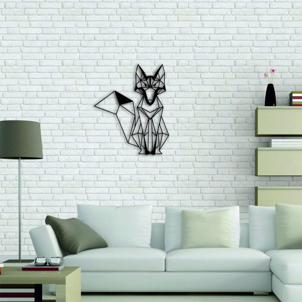 Fox Animal Interior Metal Sign Office Geometric Animal Wild Minimalist