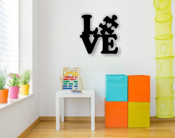 Austism Love Puzzle Piece Metal Art Decor Sign Autism Awareness Indepe