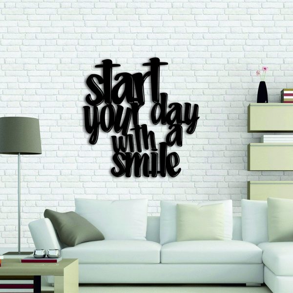 Start Your Day With A Smile Motivational Wall Decor Kitchen Wall Metal