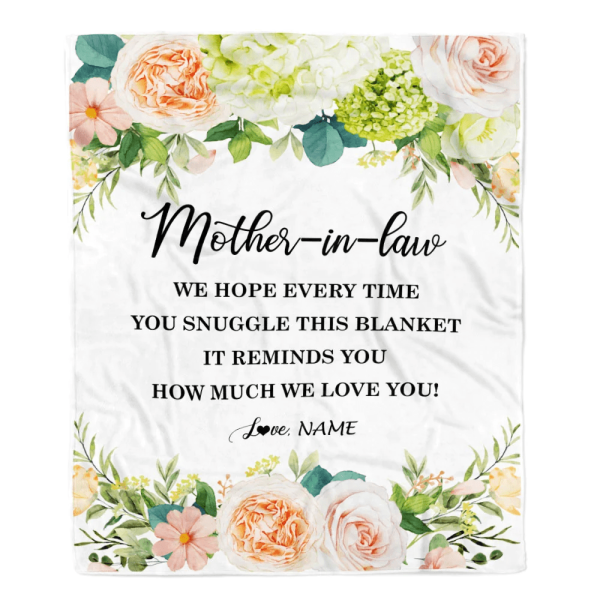 Personalized To My Mother In Law Blanket How Much We Love You Flower M - Image 2