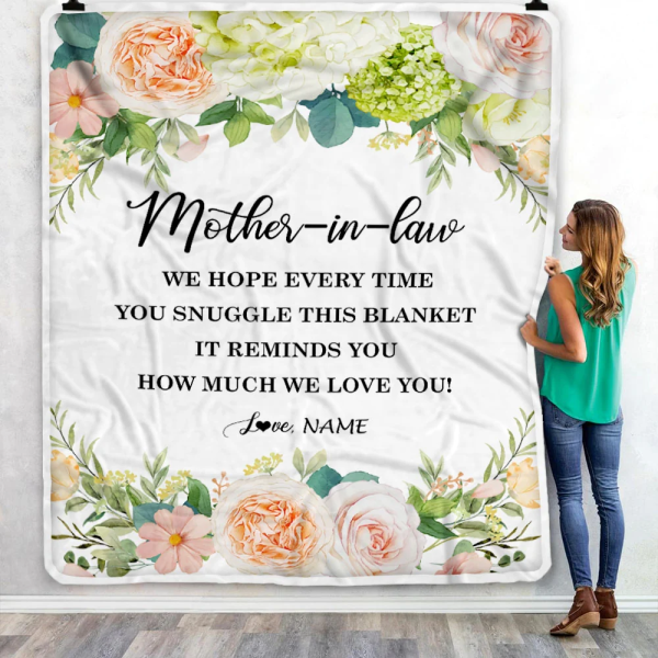 Personalized To My Mother In Law Blanket How Much We Love You Flower M - Image 5