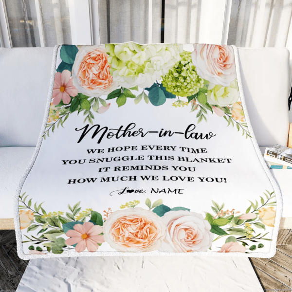 Personalized To My Mother In Law Blanket How Much We Love You Flower M - Image 4