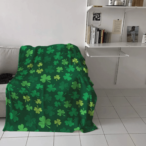 St. Patrick'S Day Throw Blanket For Sofa Bed St. Patrick'S Day Shamroc - Image 2