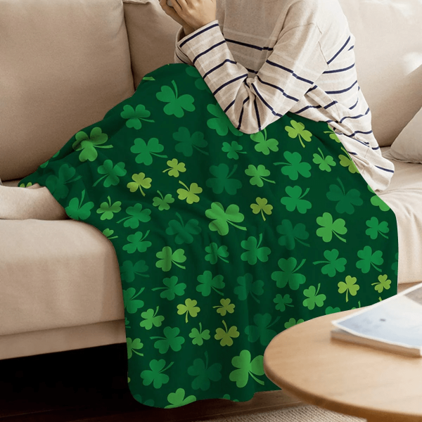 St. Patrick'S Day Throw Blanket For Sofa Bed St. Patrick'S Day Shamroc - Image 3