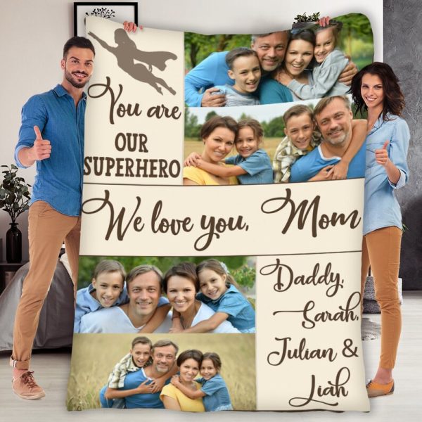 Mother's Day Customized Photo Blanket, Picture Blanket From Kids, Gift - Image 2